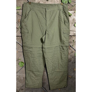 Women's Columbia PFG Omni-Shade Convertible Pants Sz XL Fishing Hiking Green